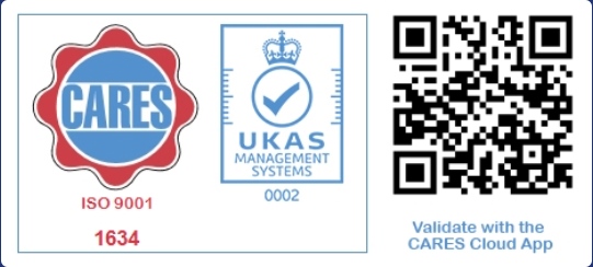CARES ISO 9001 badge